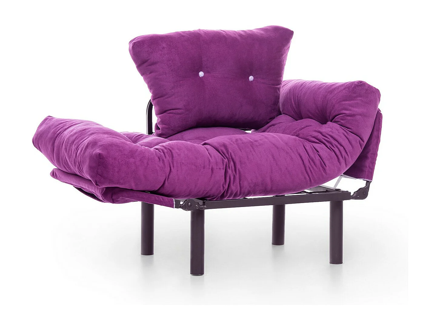 Fauteuil avec accoudoirs mobiles Tresa Velours Violet
