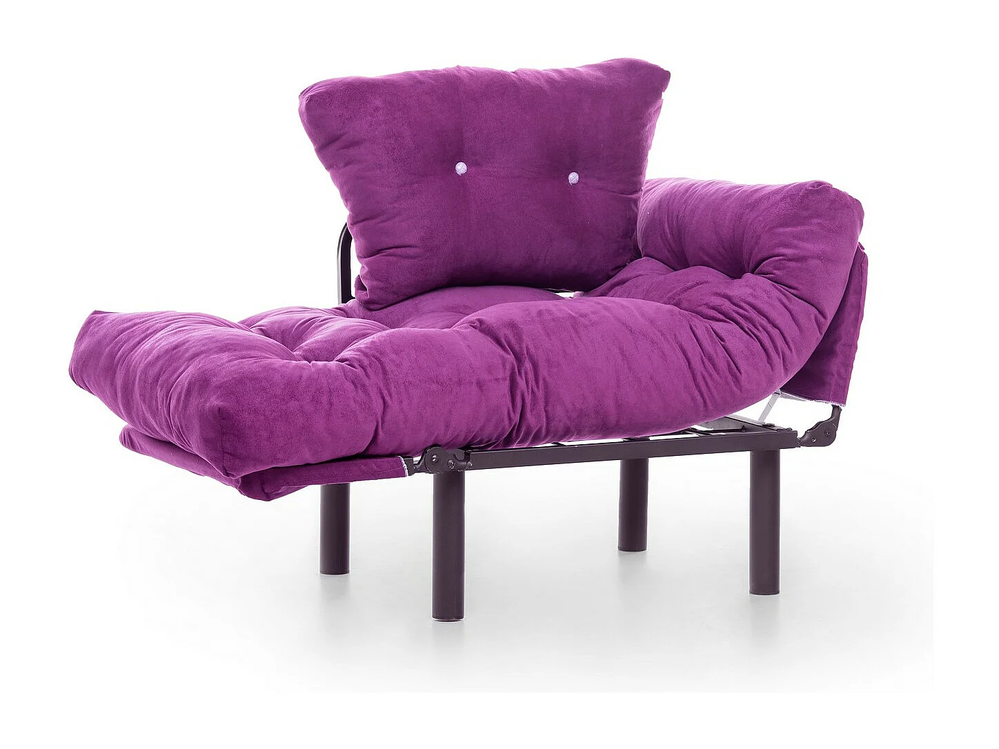 Fauteuil avec accoudoirs mobiles Tresa Velours Violet