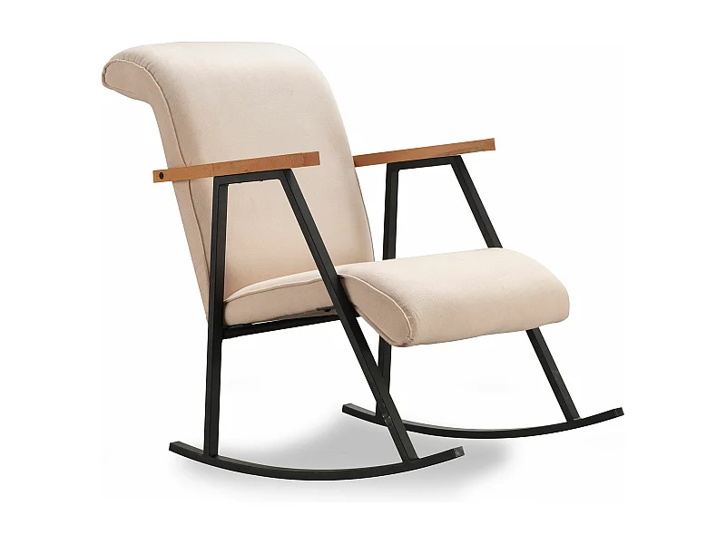 Fauteuil à bascule Vitocha Velours Crème