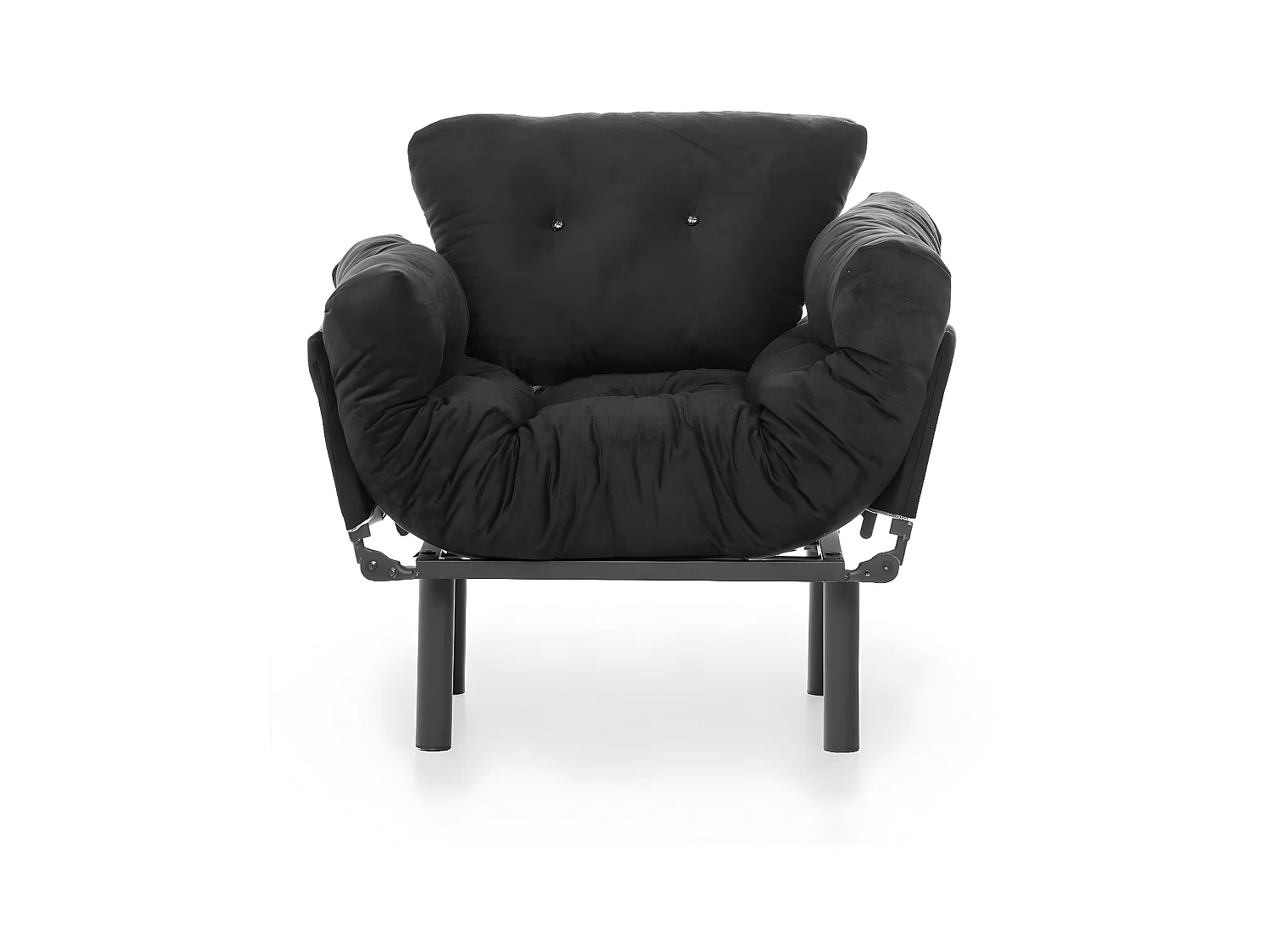 Fauteuil avec accoudoirs mobiles Tresa Velours Noir