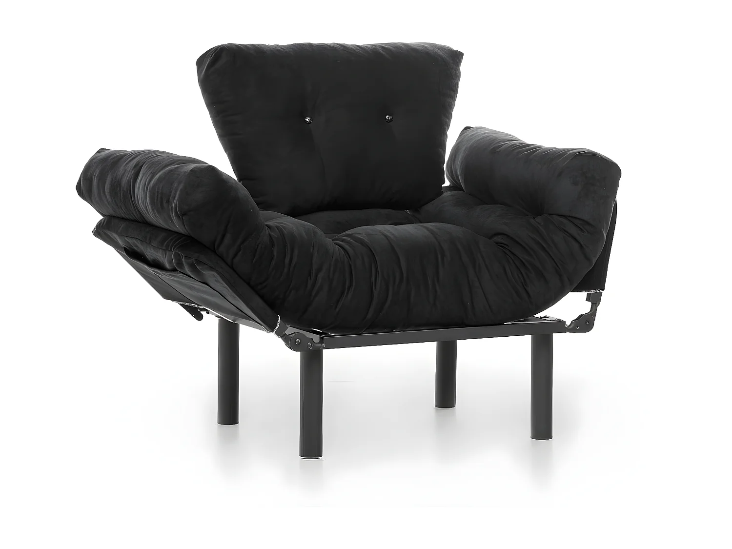 Poltrona moderna – 95 x 85 x 70 cm – preta – metal