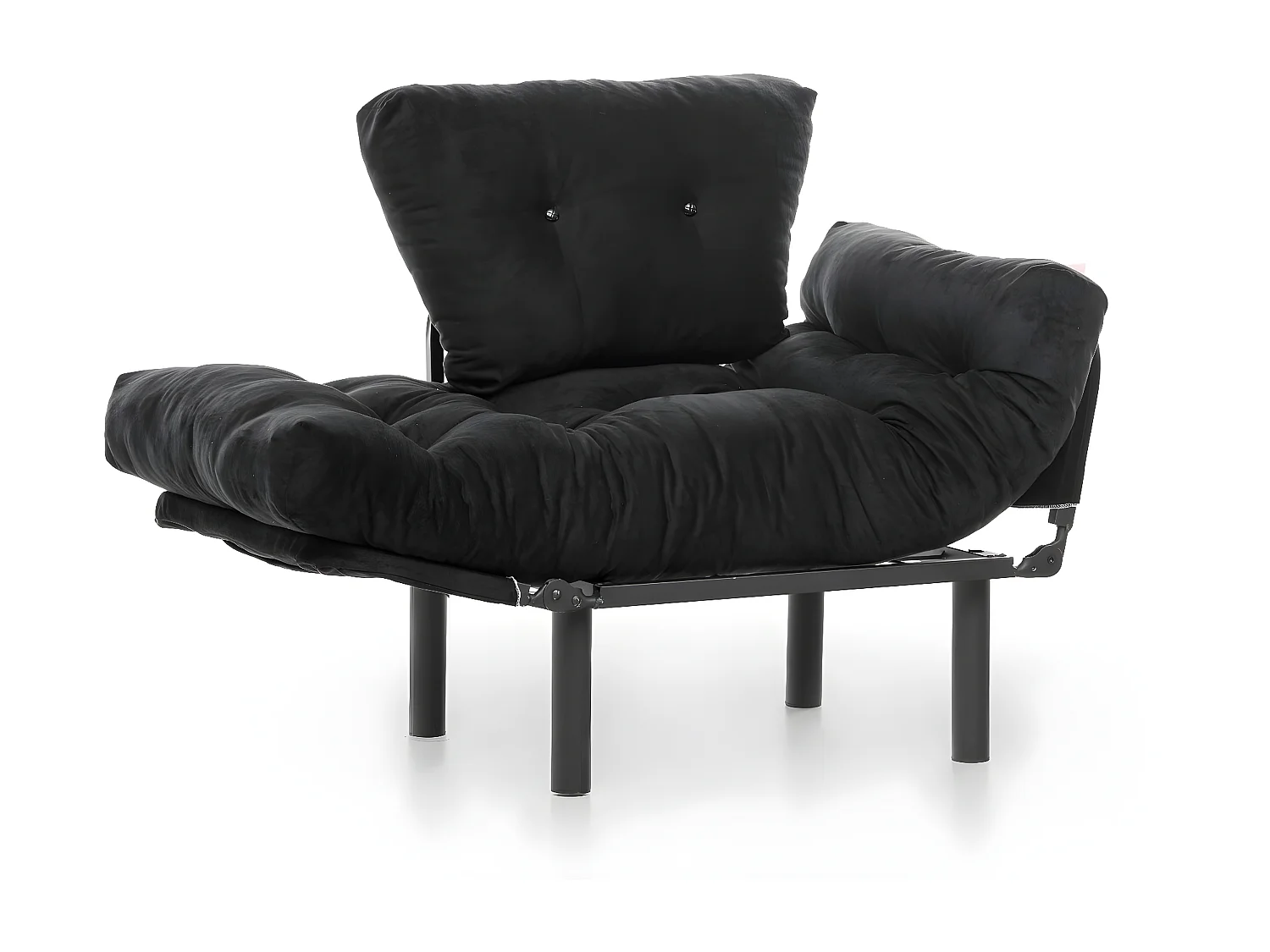 Poltrona moderna – 95 x 85 x 70 cm – preta – metal