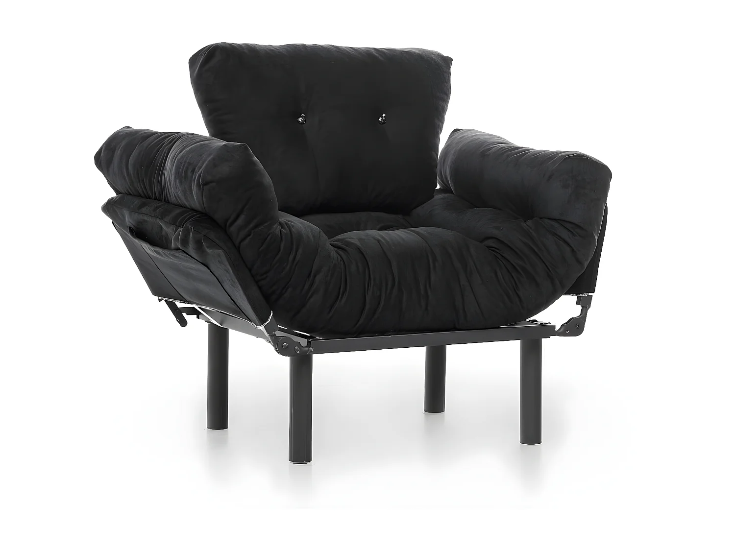 Poltrona moderna – 95 x 85 x 70 cm – preta – metal