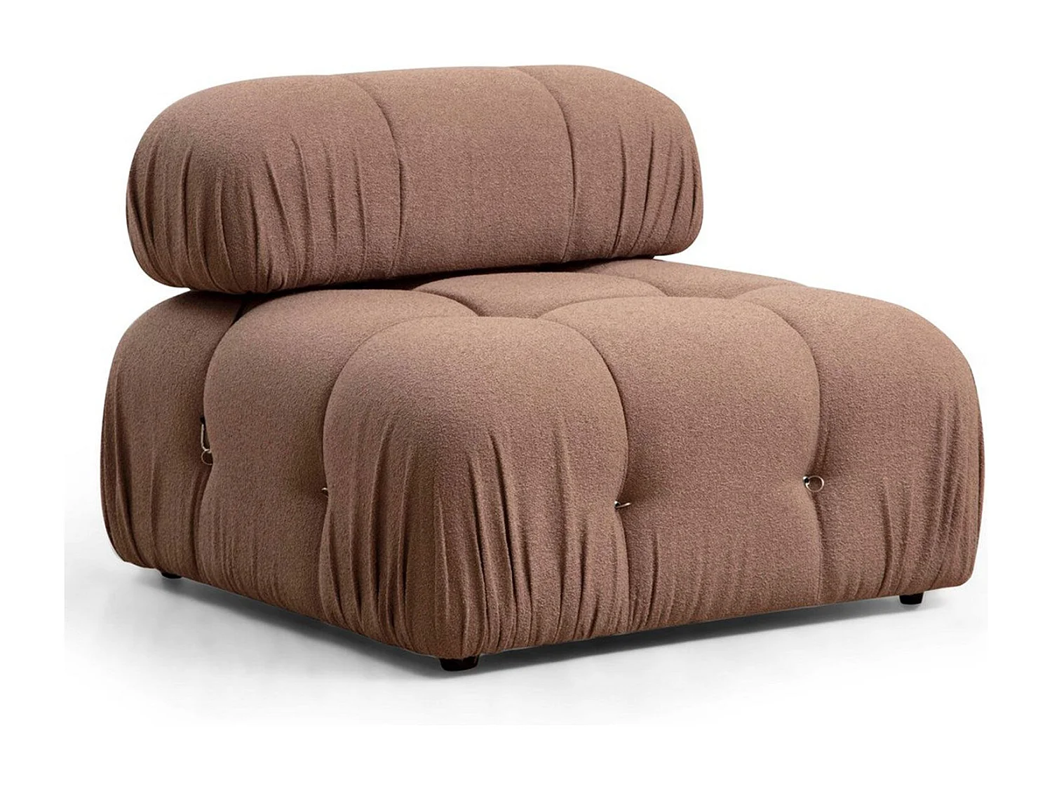 Sillón modular Altadena A104, De color marrón claro, 75x95x95cm, Tapiz, Patas: Plástico