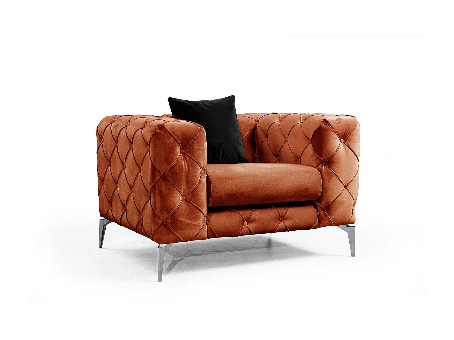 Chesterfield sillón Altadena 358, Rojo, 70x108x90cm, Tapiz, Patas: Metal