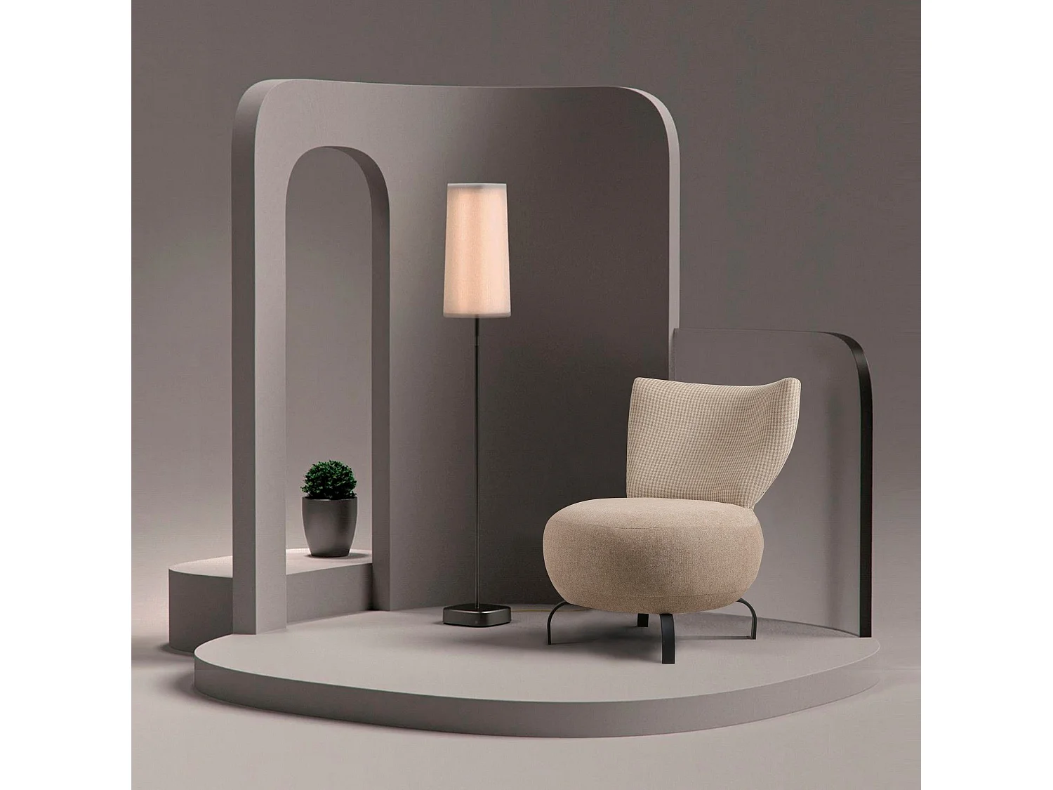 Sillón – 64 cm x 84 cm x 74 cm – crema – tejido chenilla y madera de carpe