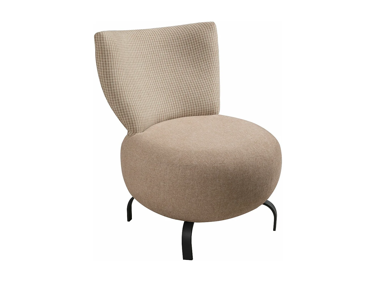 Sillón – 64 cm x 84 cm x 74 cm – crema – tejido chenilla y madera de carpe