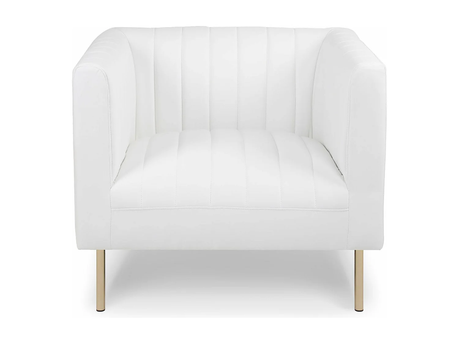 Fauteuil moderne à coutures verticales Sacramento Simili Blanc