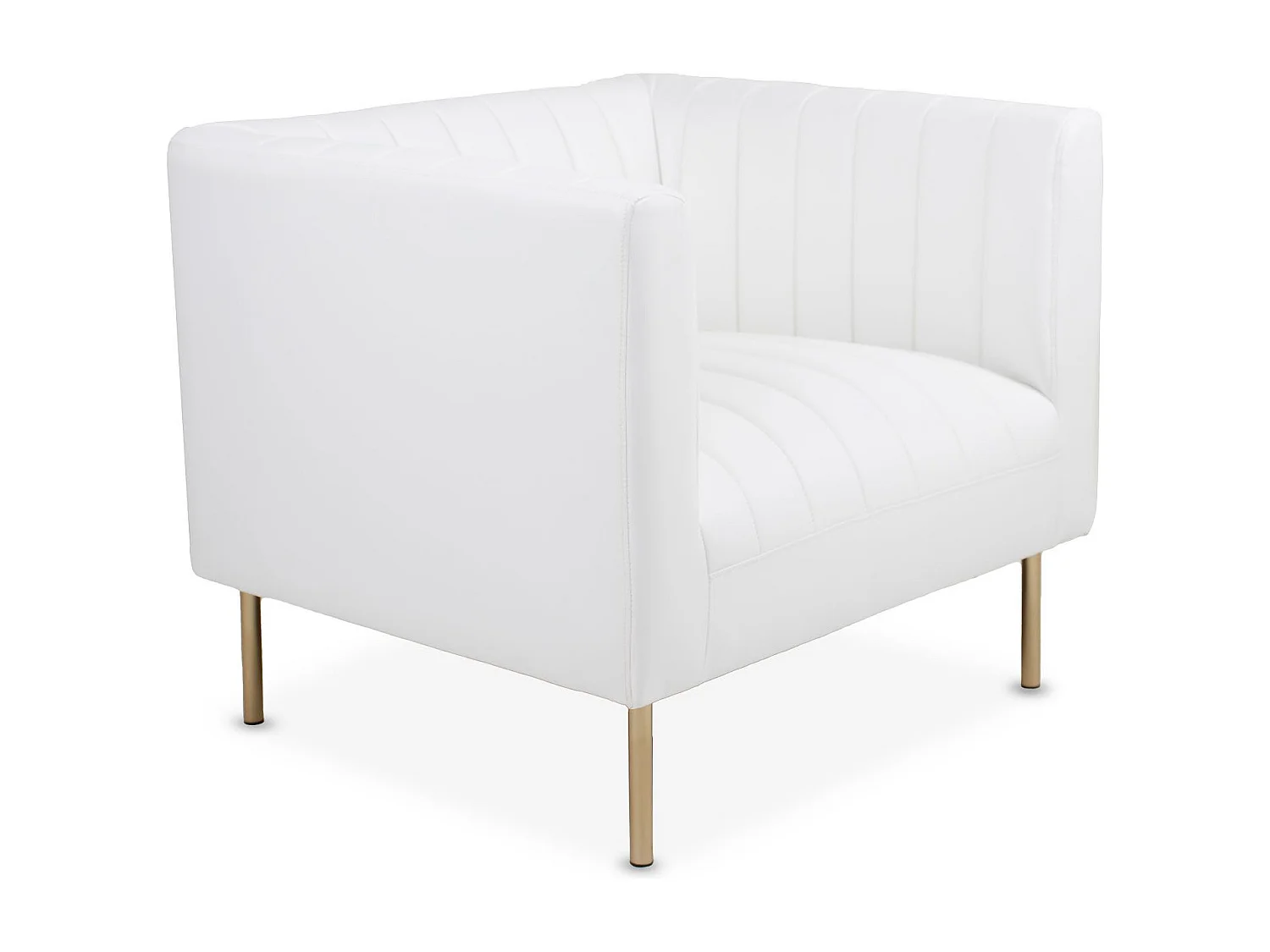 Fauteuil moderne à coutures verticales Sacramento Simili Blanc