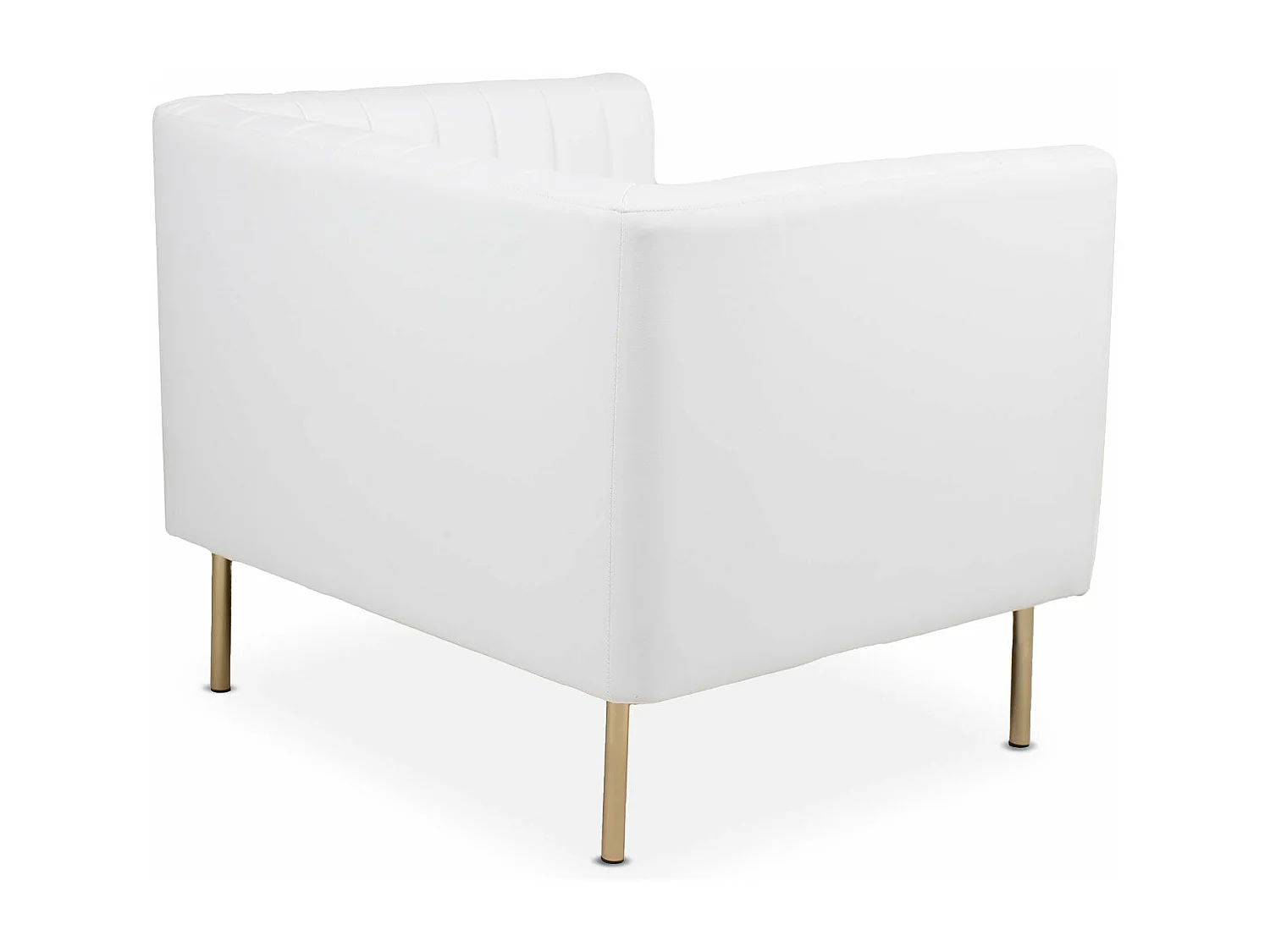 Fauteuil moderne à coutures verticales Sacramento Simili Blanc