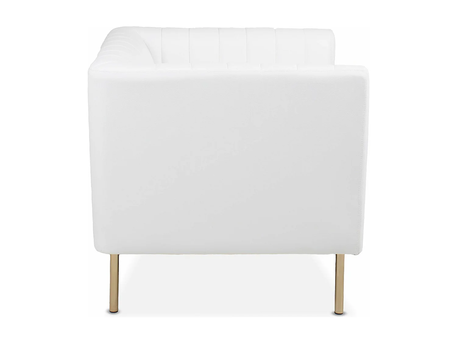 Fauteuil moderne à coutures verticales Sacramento Simili Blanc
