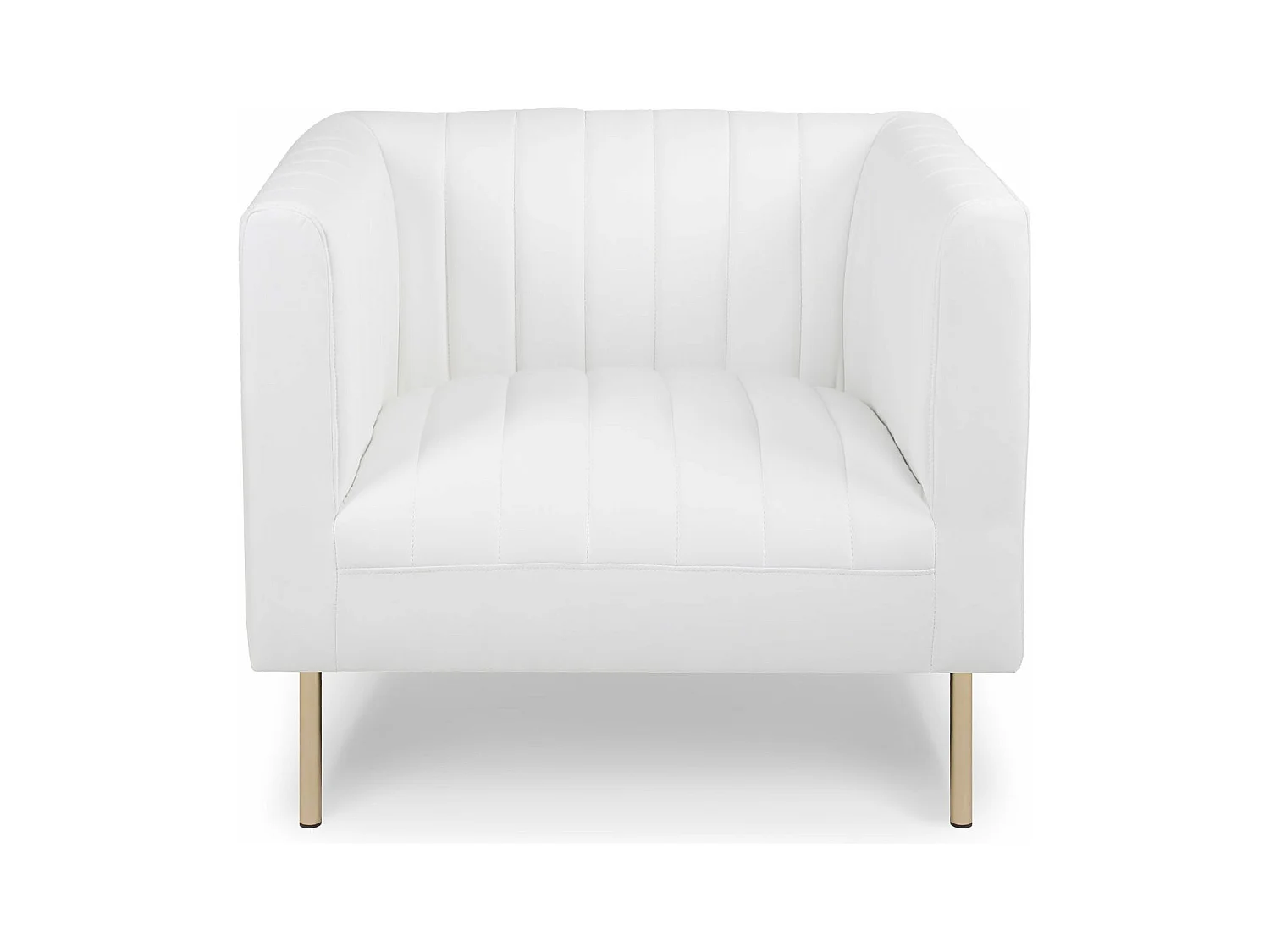 Fauteuil moderne à coutures verticales Sacramento Simili Blanc