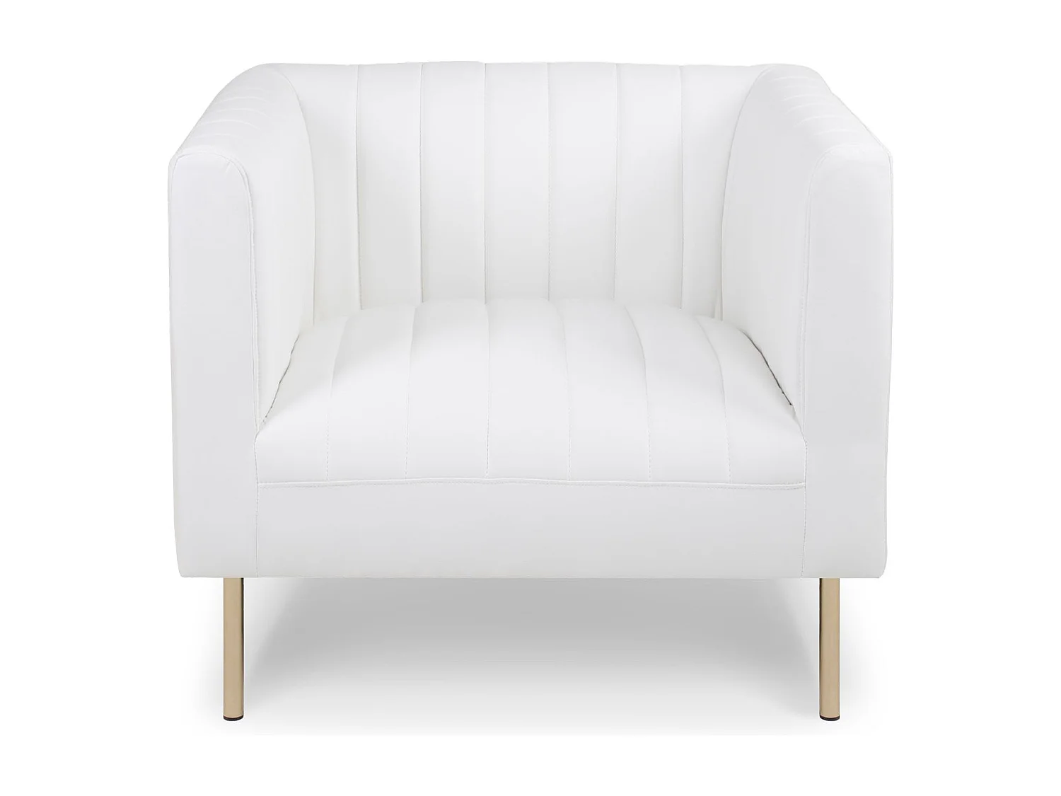 Fauteuil moderne à coutures verticales Sacramento Simili Blanc