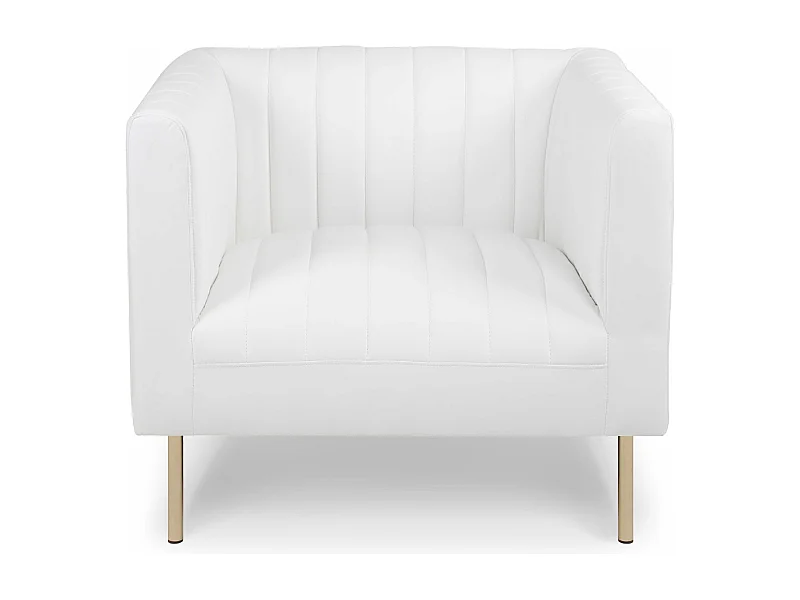 Fauteuil moderne à coutures verticales Sacramento Simili Blanc