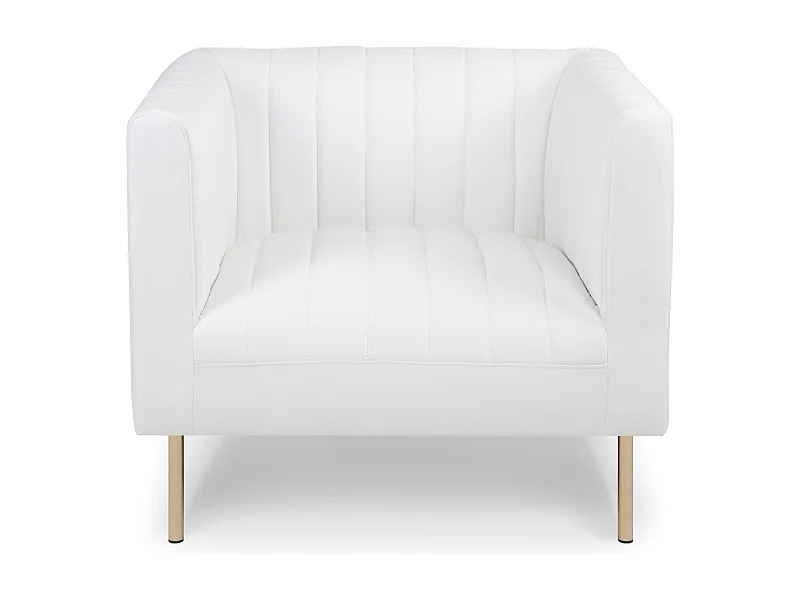 Fauteuil moderne à coutures verticales Sacramento Simili Blanc