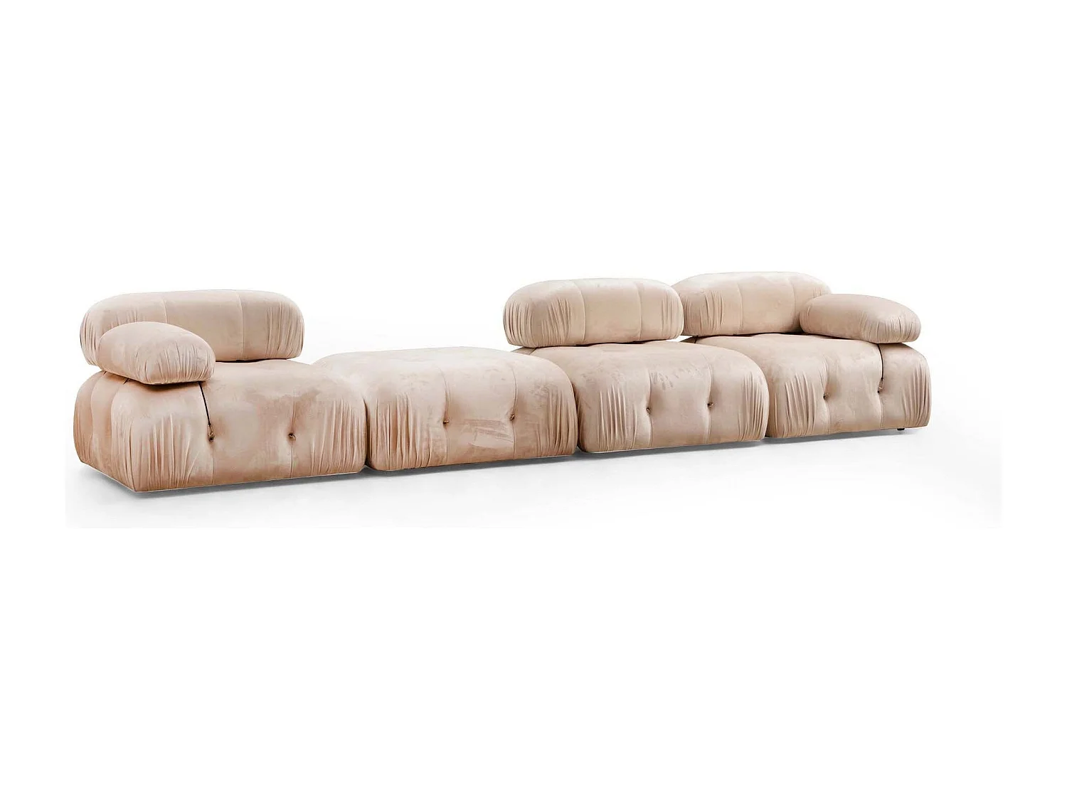 Fauteuil accoudoir ou module d'angle gauche Nourhane Velours Beige