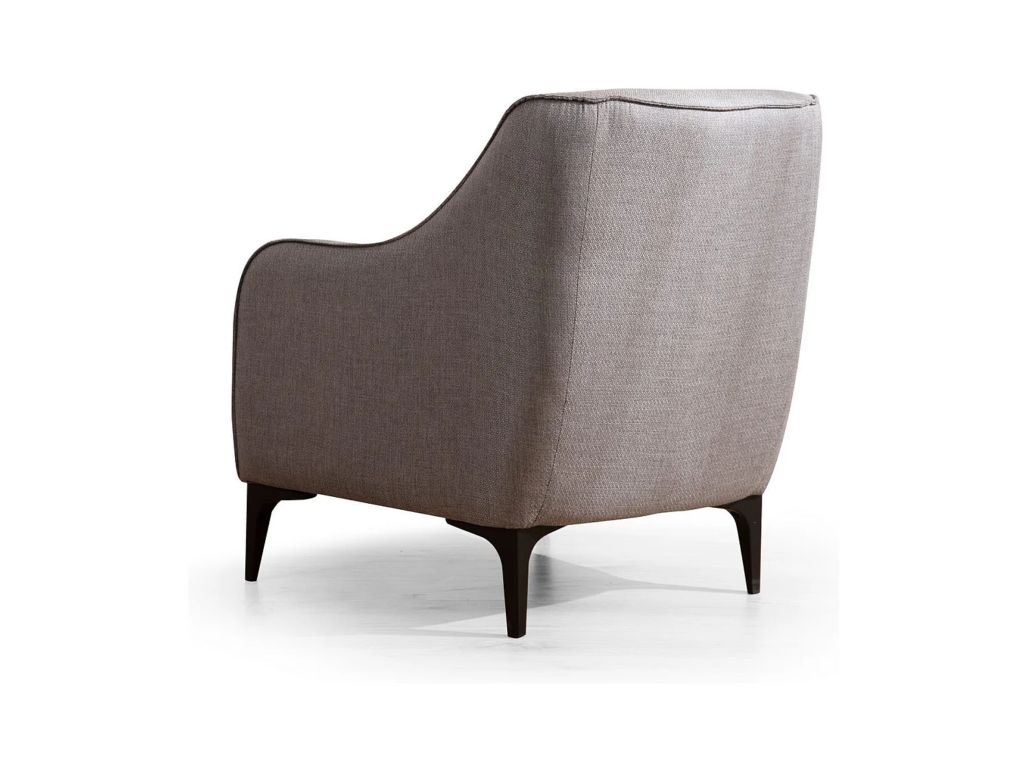 Elegante fauteuil, grijze stof, beukenhouten frame, 94x87x77 cm | 100% polyester, kussens van schuim en veren, inclusief 2 kussens | Ontwerp
