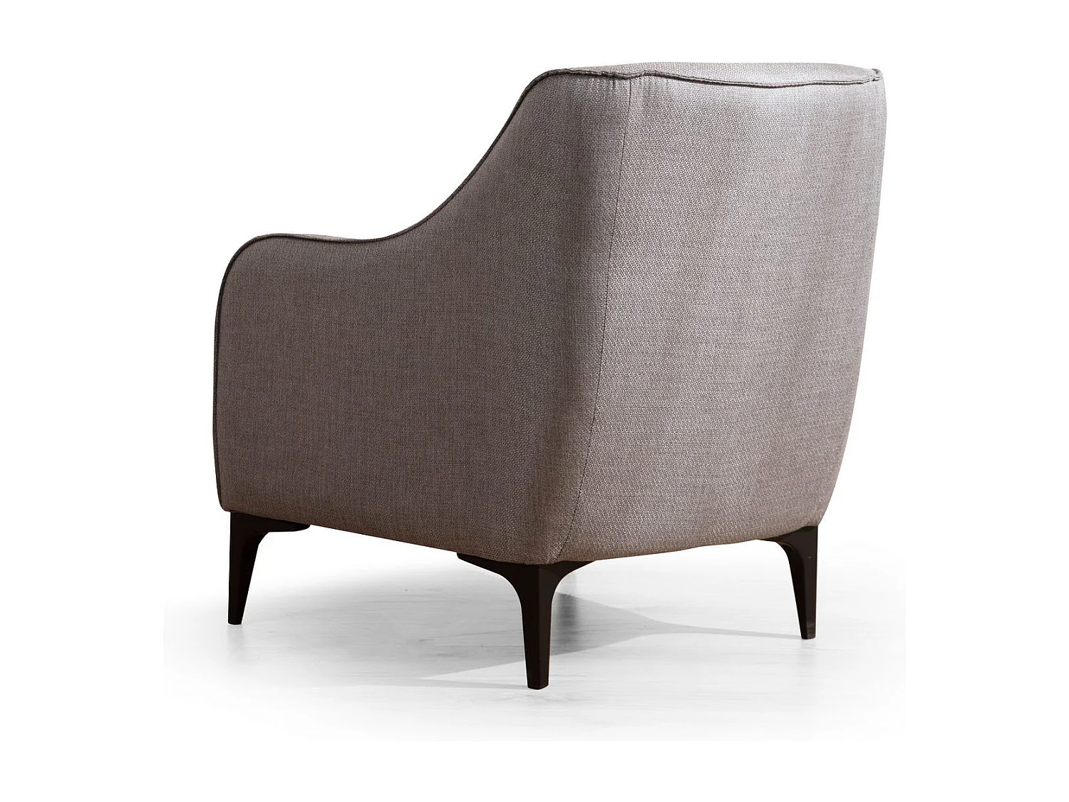 Poltrona Elegante, Tecido Cinza, Estrutura em Madeira de Faia, 94x87x77 cm | 100% Poliéster, Almofadas de Espuma e Penas, Inclui 2 Travesseiros | Desi