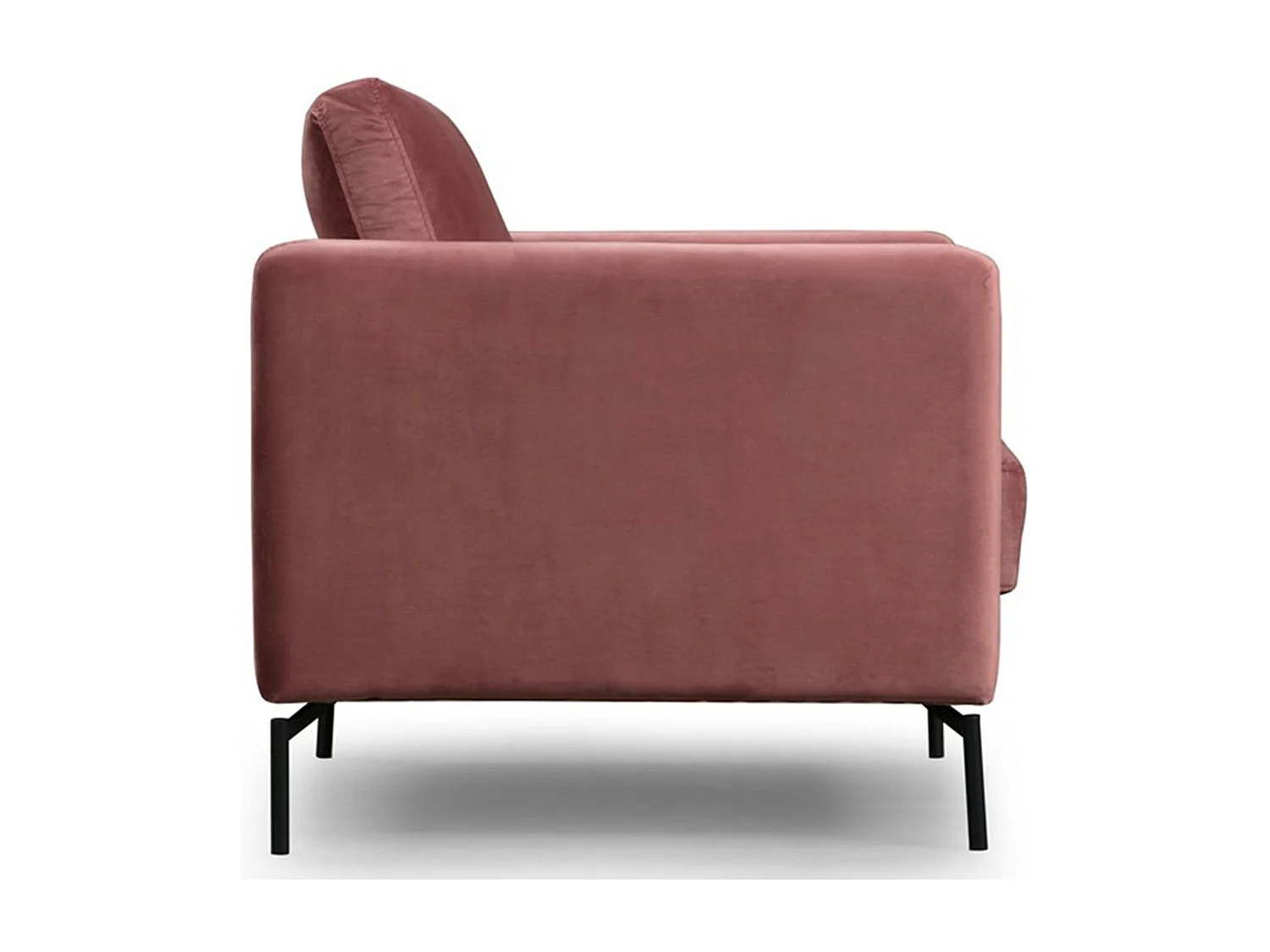 Eleganter rosa Sessel, Rahmen aus Buchenholz und Spanplatte, 81 x 87 x 90 cm | 100 % weicher Polyesterstoff, mattschwarze Metallbeine | Perf