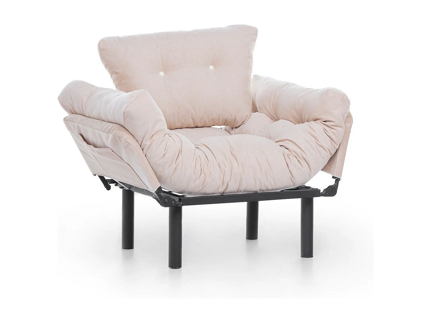 Sillón Altadena 133, De color marrón claro, 85x95x70cm, Tapiz, Patas: Metal