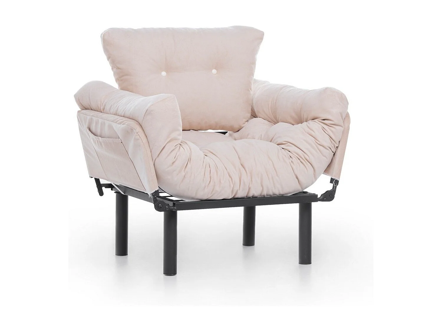 Sillón Altadena 133, De color marrón claro, 85x95x70cm, Tapiz, Patas: Metal