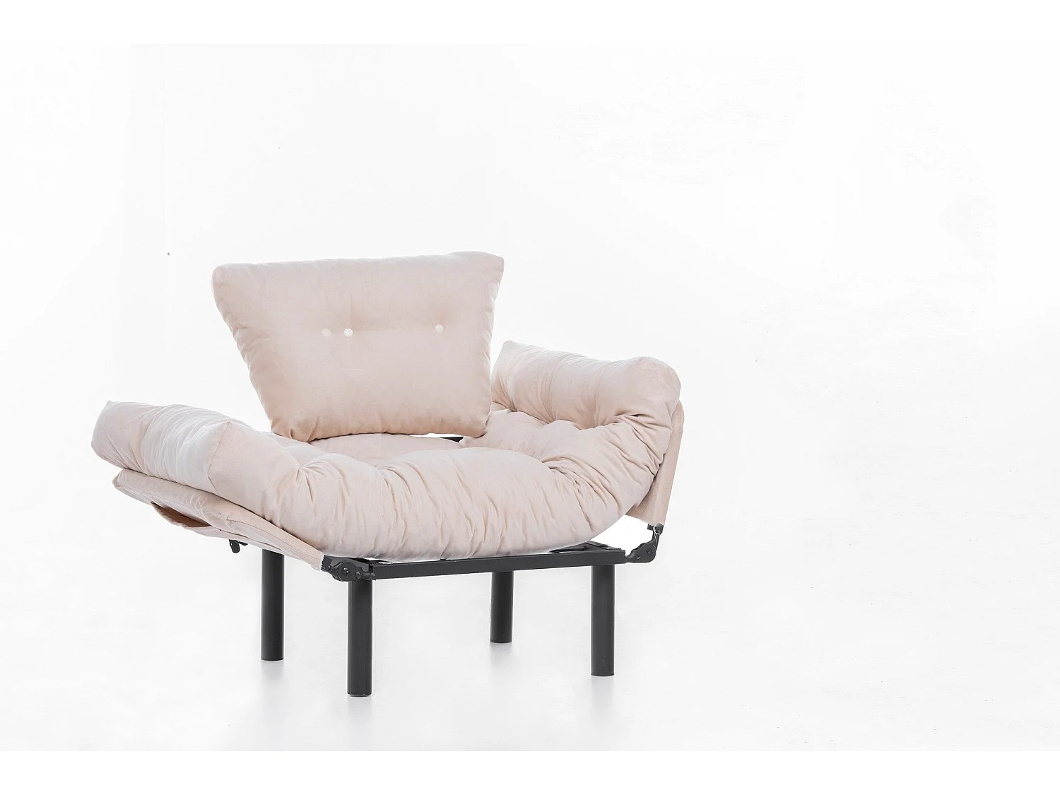 Sillón Altadena 133, De color marrón claro, 85x95x70cm, Tapiz, Patas: Metal