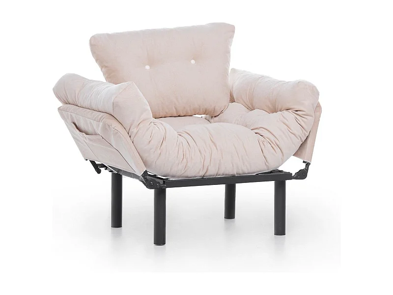 Poltrona moderna – 95 x 85 x 70 cm – Creme – Poliéster