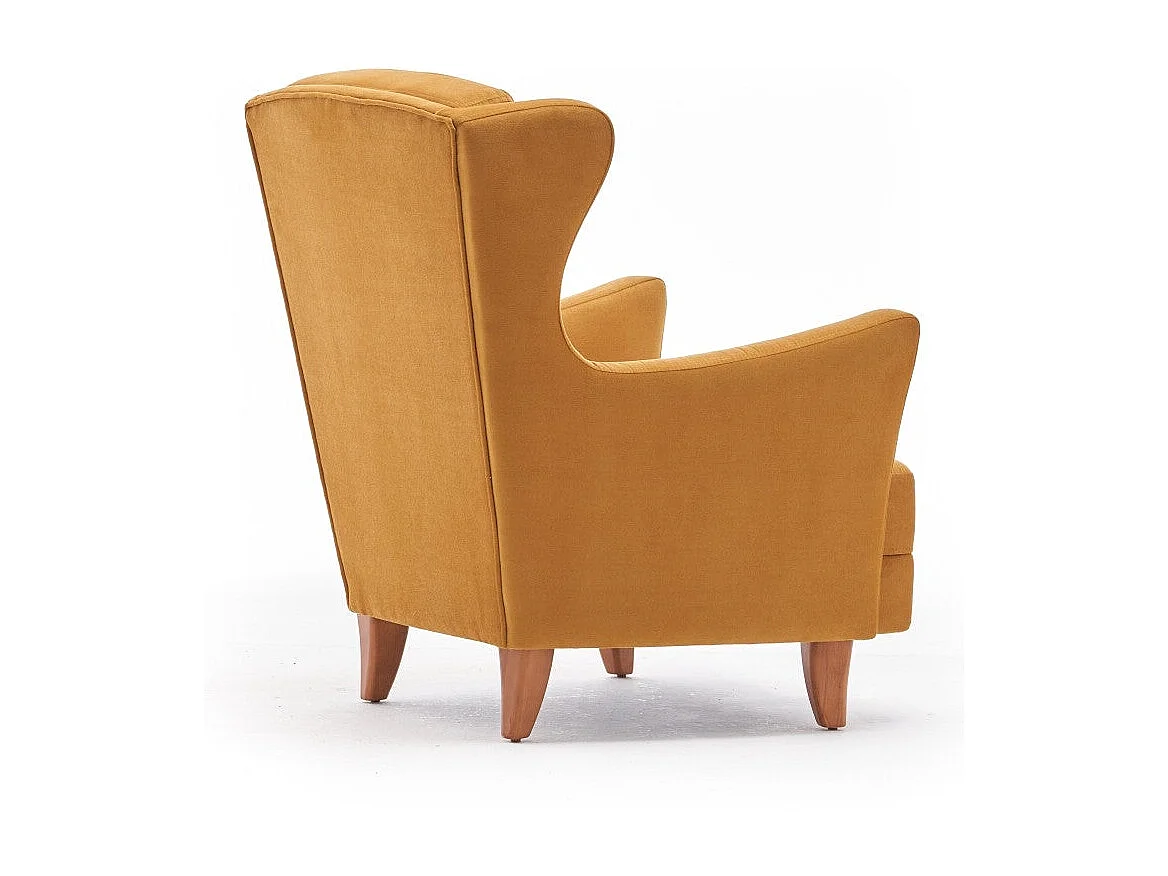 Sillón Altadena 471, Amarillo, 98x77x80cm, Tapiz, Patas: Madera
