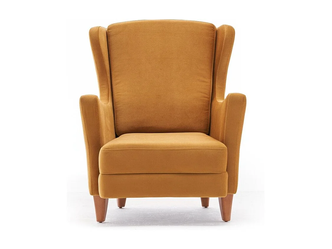 Elegante fauteuil – 77 cm B x 98 cm H x 80 cm D – Goud – Fluweel