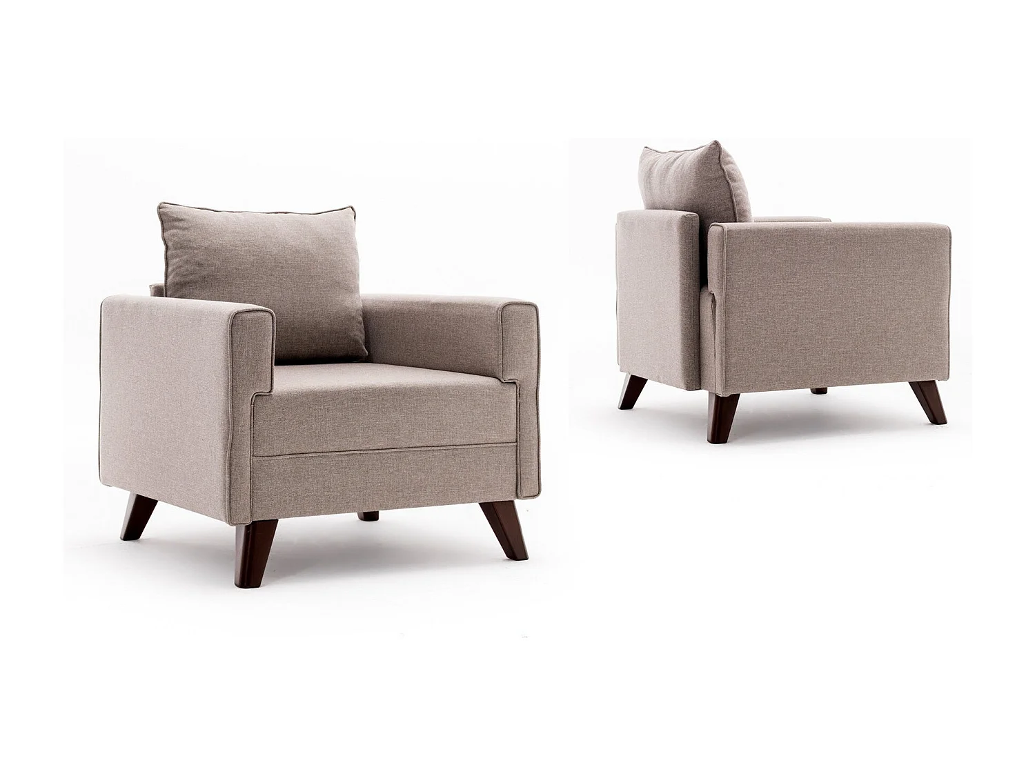 Sillón Altadena B101, De color marrón claro, 85x82x81cm, Tapiz, Patas: Plástico