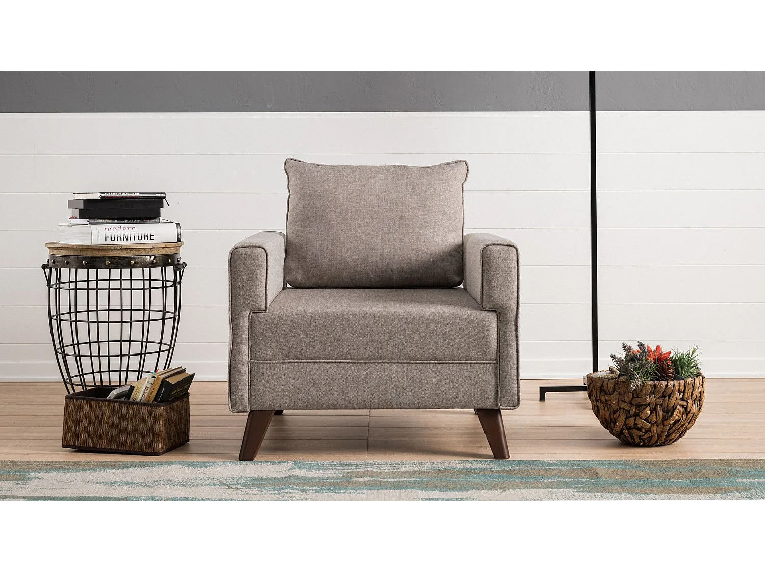 Fauteuil Hermoso Tissu Blanc crème