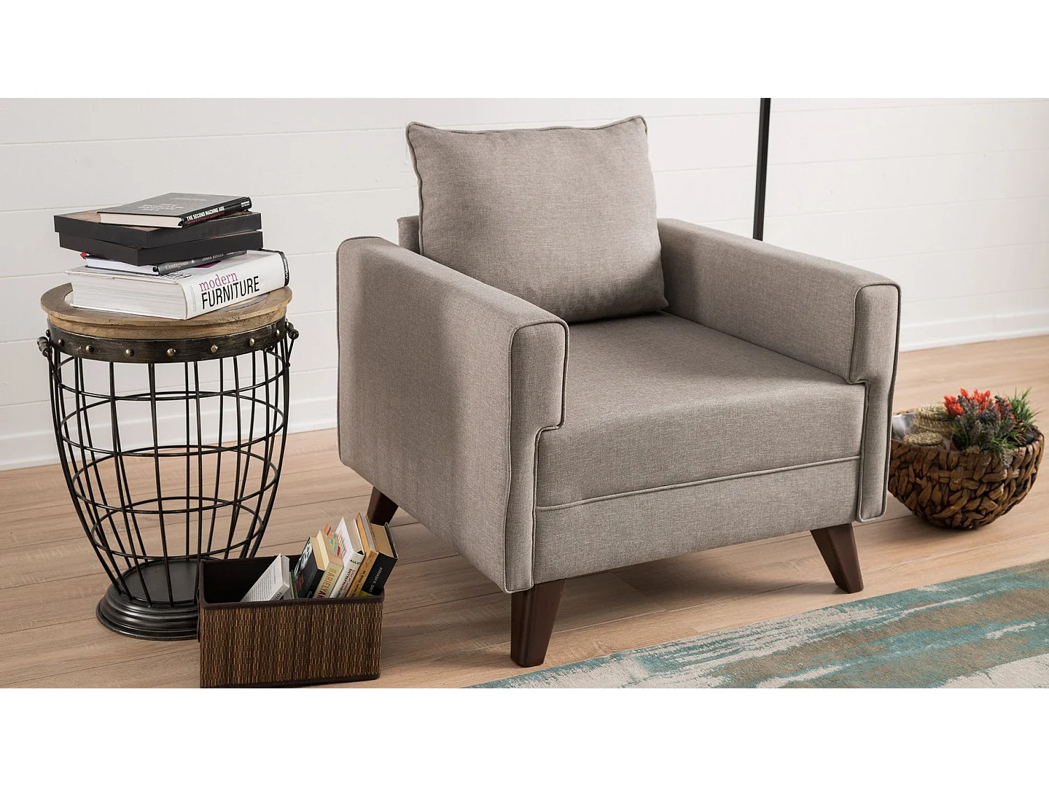 Fauteuil Hermoso Tissu Blanc crème