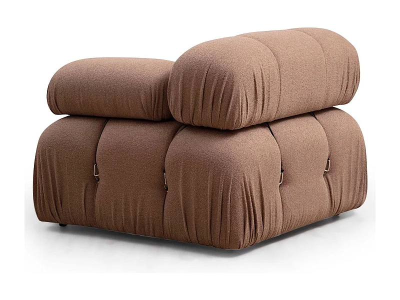 Sillón modular Altadena A105, De color marrón claro, 75x95x95cm, Tapiz, Patas: Plástico