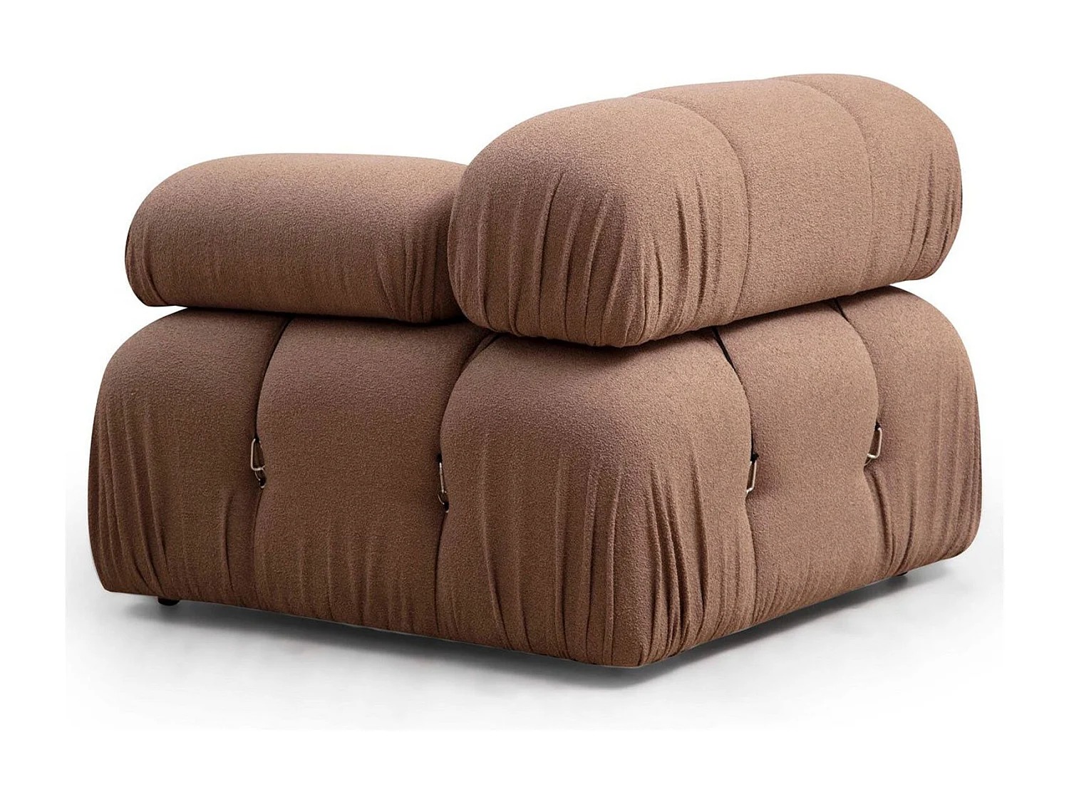 Sillón modular Altadena A105, De color marrón claro, 75x95x95cm, Tapiz, Patas: Plástico