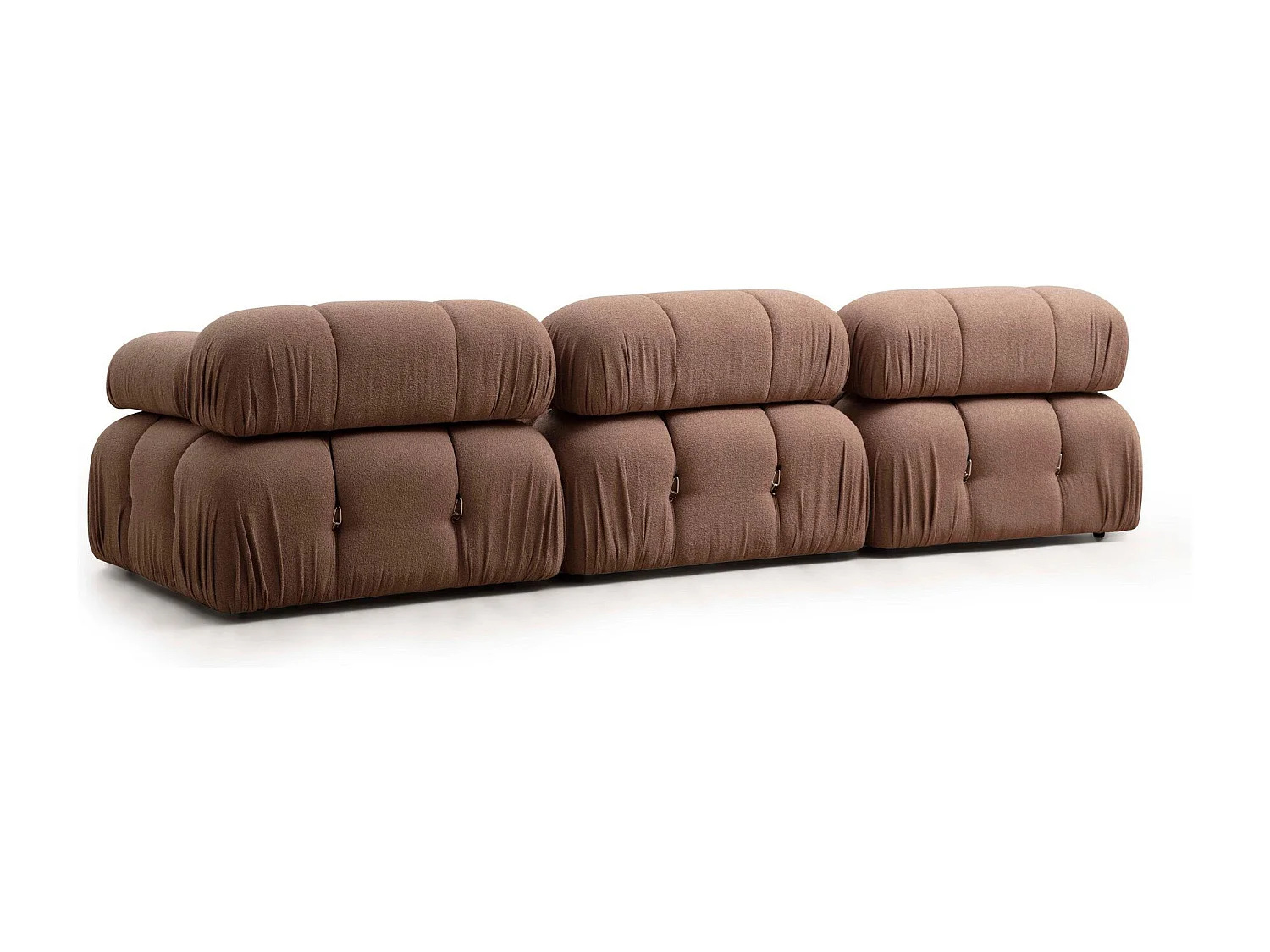 Sillón modular Altadena A105, De color marrón claro, 75x95x95cm, Tapiz, Patas: Plástico
