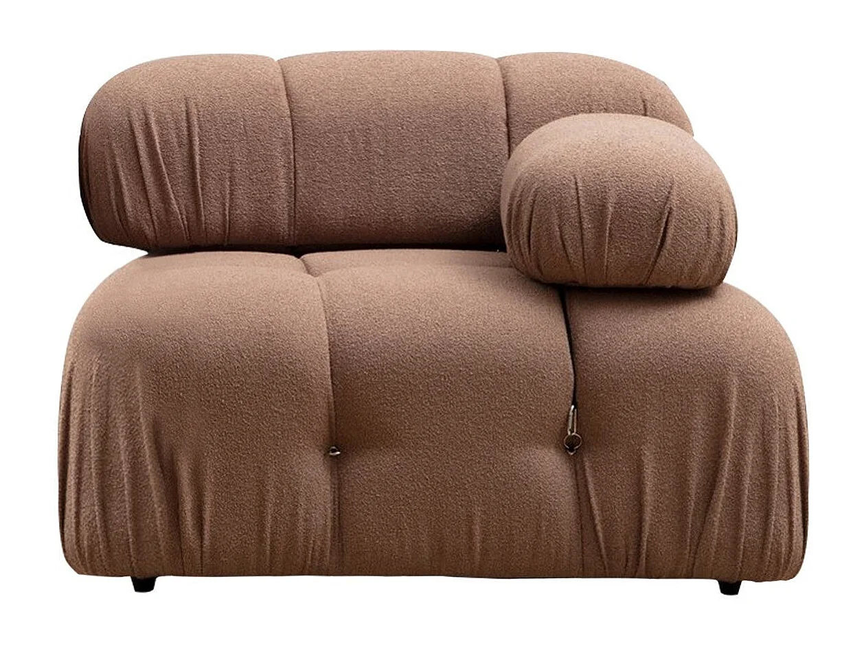 Fauteuil accoudoir ou module d'angle droit Nourhane Tissu Marron