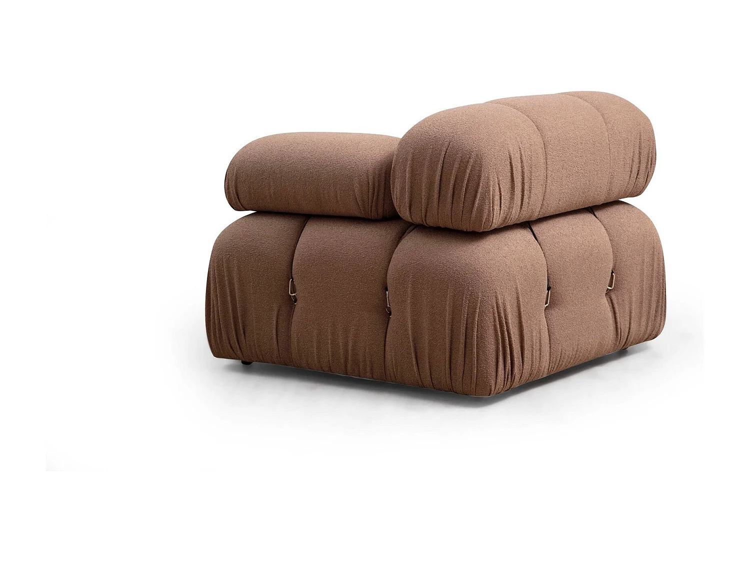 Fauteuil accoudoir ou module d'angle droit Nourhane Tissu Marron