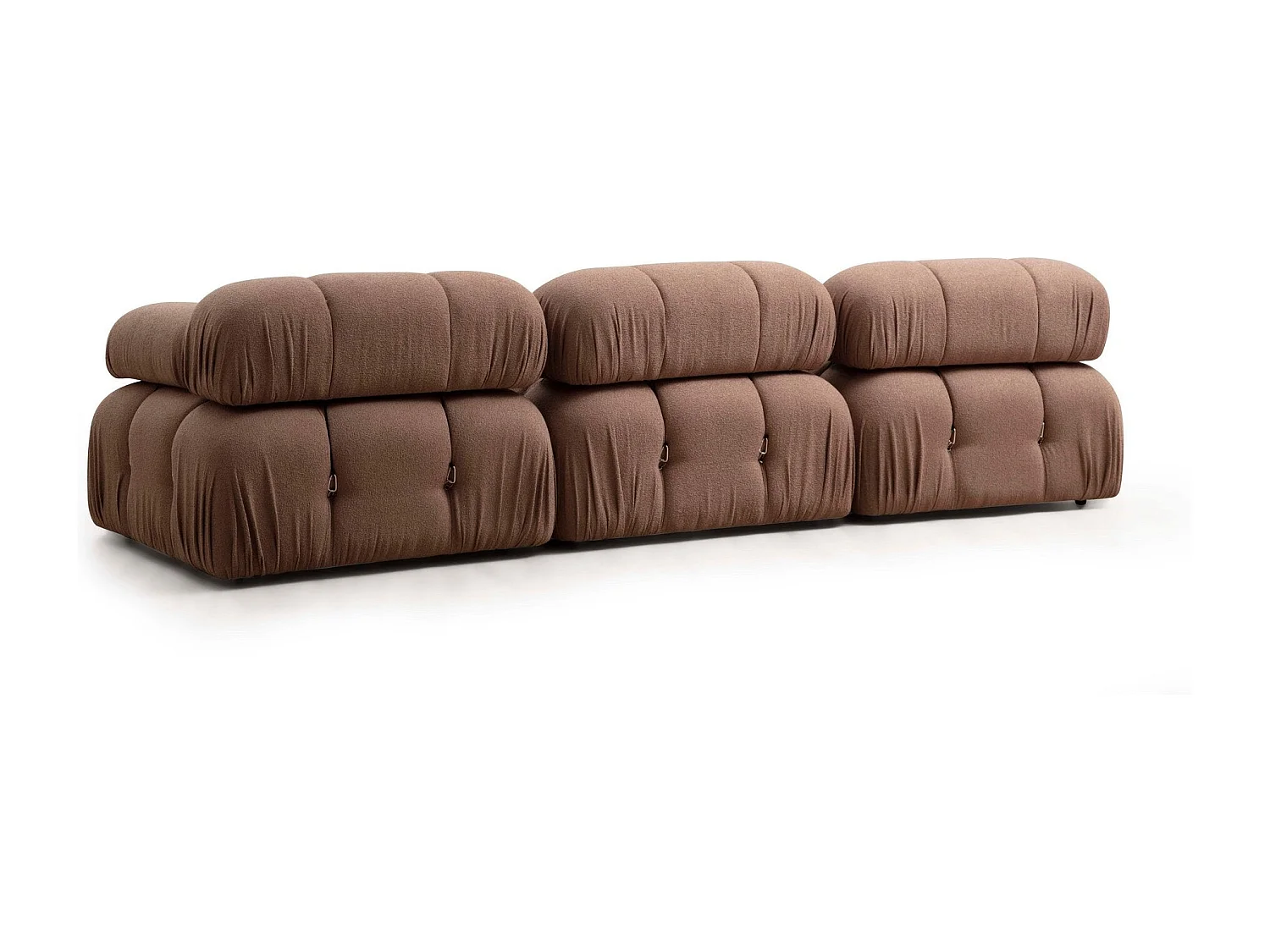 Fauteuil accoudoir ou module d'angle droit Nourhane Tissu Marron