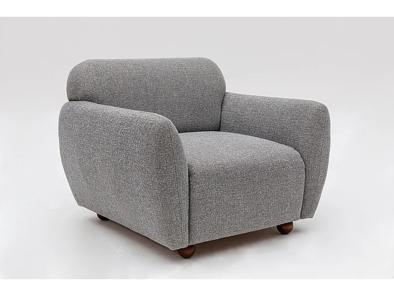 Sillón Altadena 187, Gris, 86x90x86cm, Tapiz, Patas: Madera