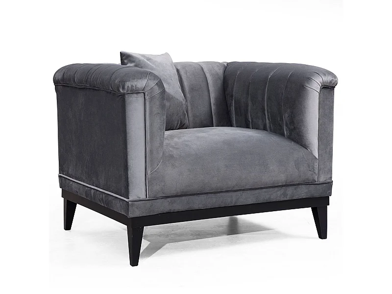 Sillón Altadena 401, Gris, 79x105x89cm, Tapiz, Patas: Madera