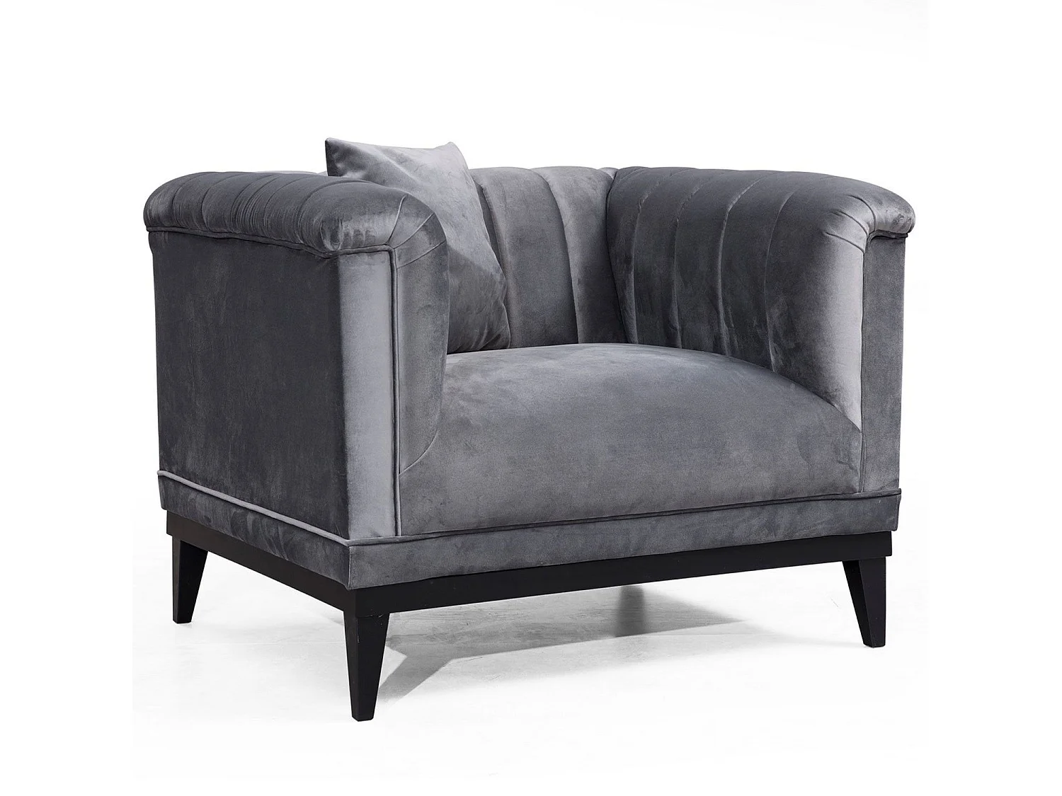 Sillón Altadena 401, Gris, 79x105x89cm, Tapiz, Patas: Madera