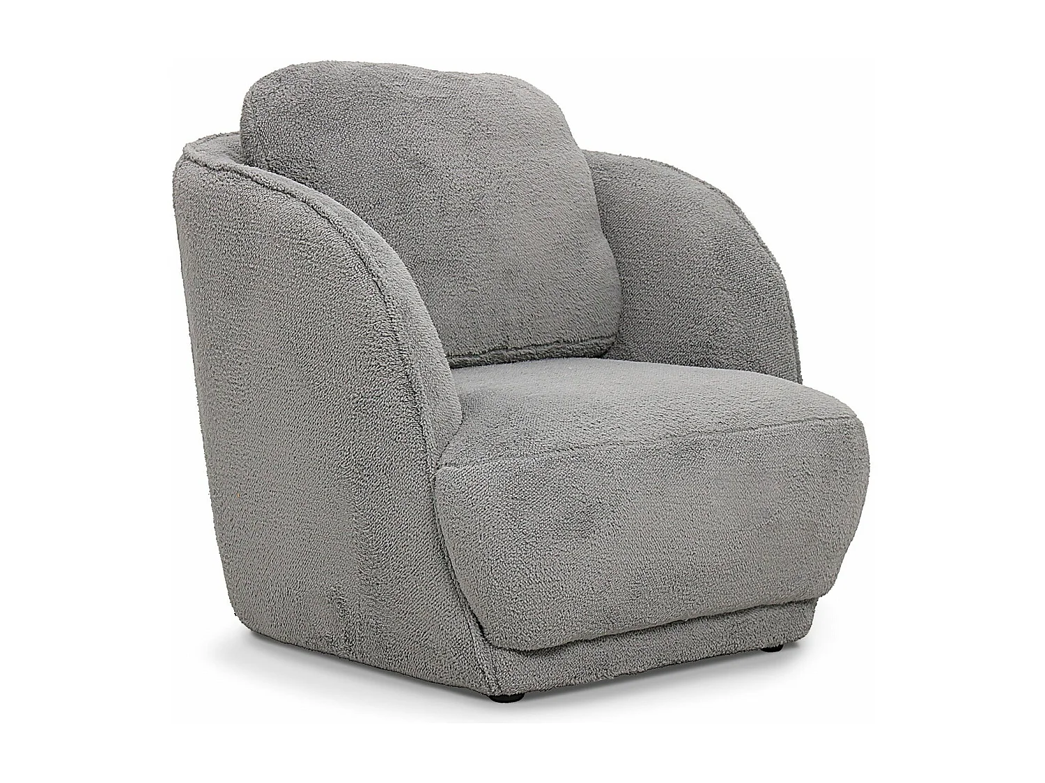 Fauteuil cosy Furdol Tissu Effet peau de mouton Gris