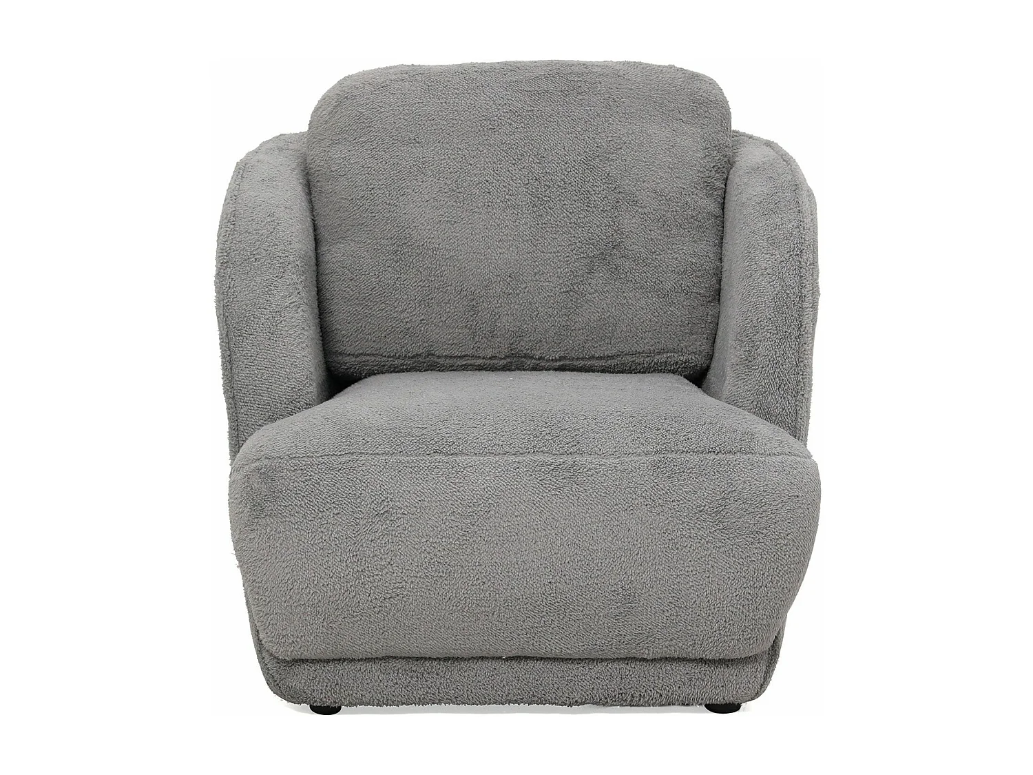 Fauteuil cosy Furdol Tissu Effet peau de mouton Gris