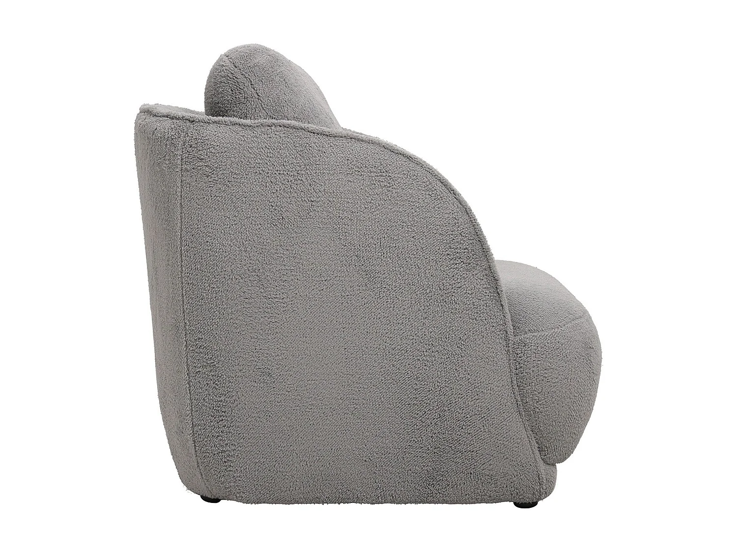 Fauteuil cosy Furdol Tissu Effet peau de mouton Gris
