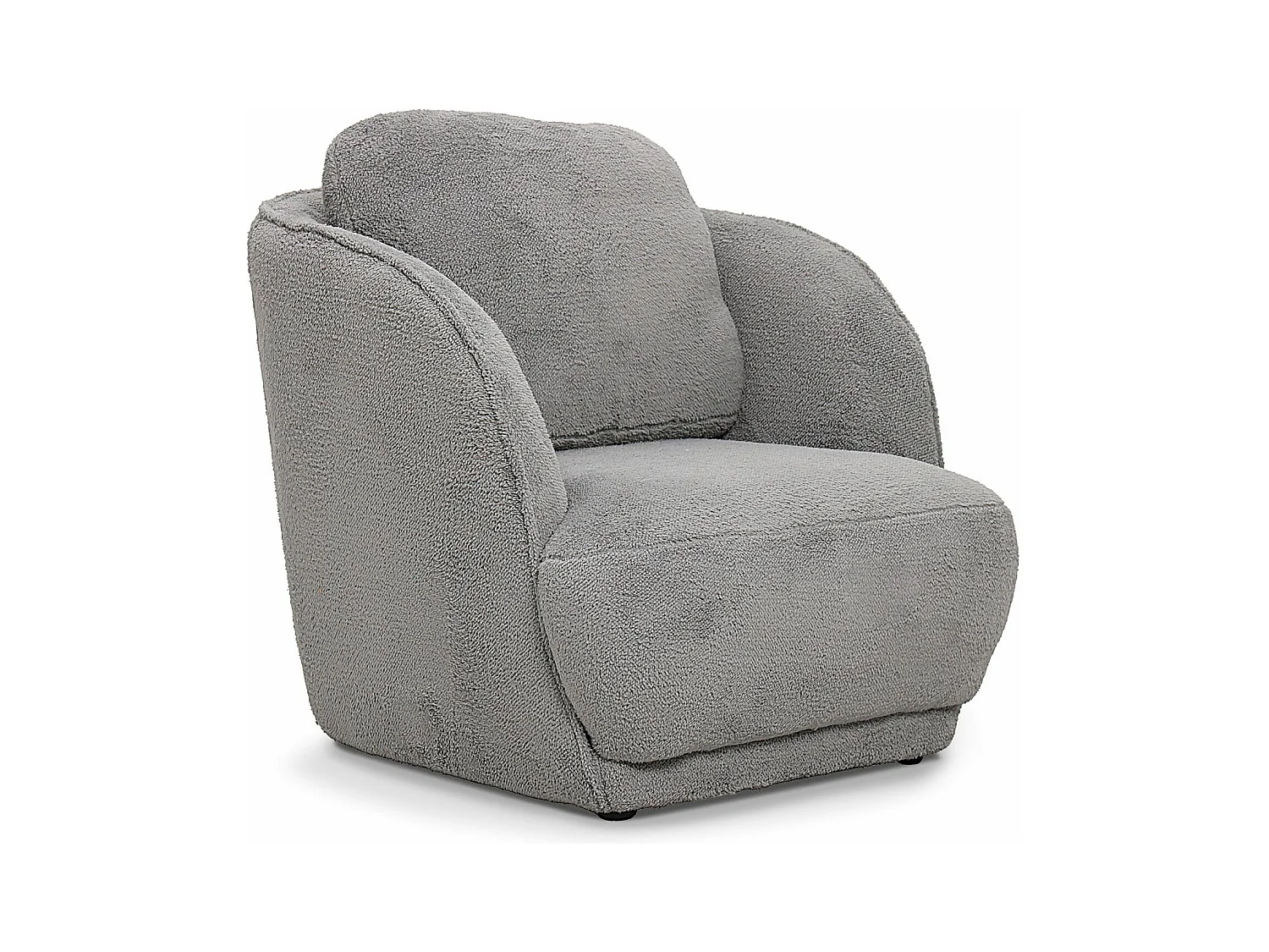 Fauteuil cosy Furdol Tissu Effet peau de mouton Gris
