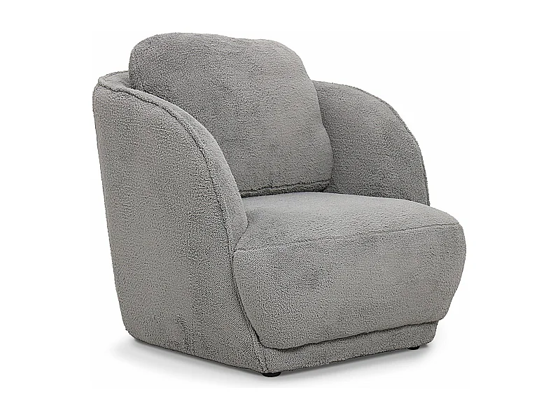 Fauteuil cosy Furdol Tissu Effet peau de mouton Gris