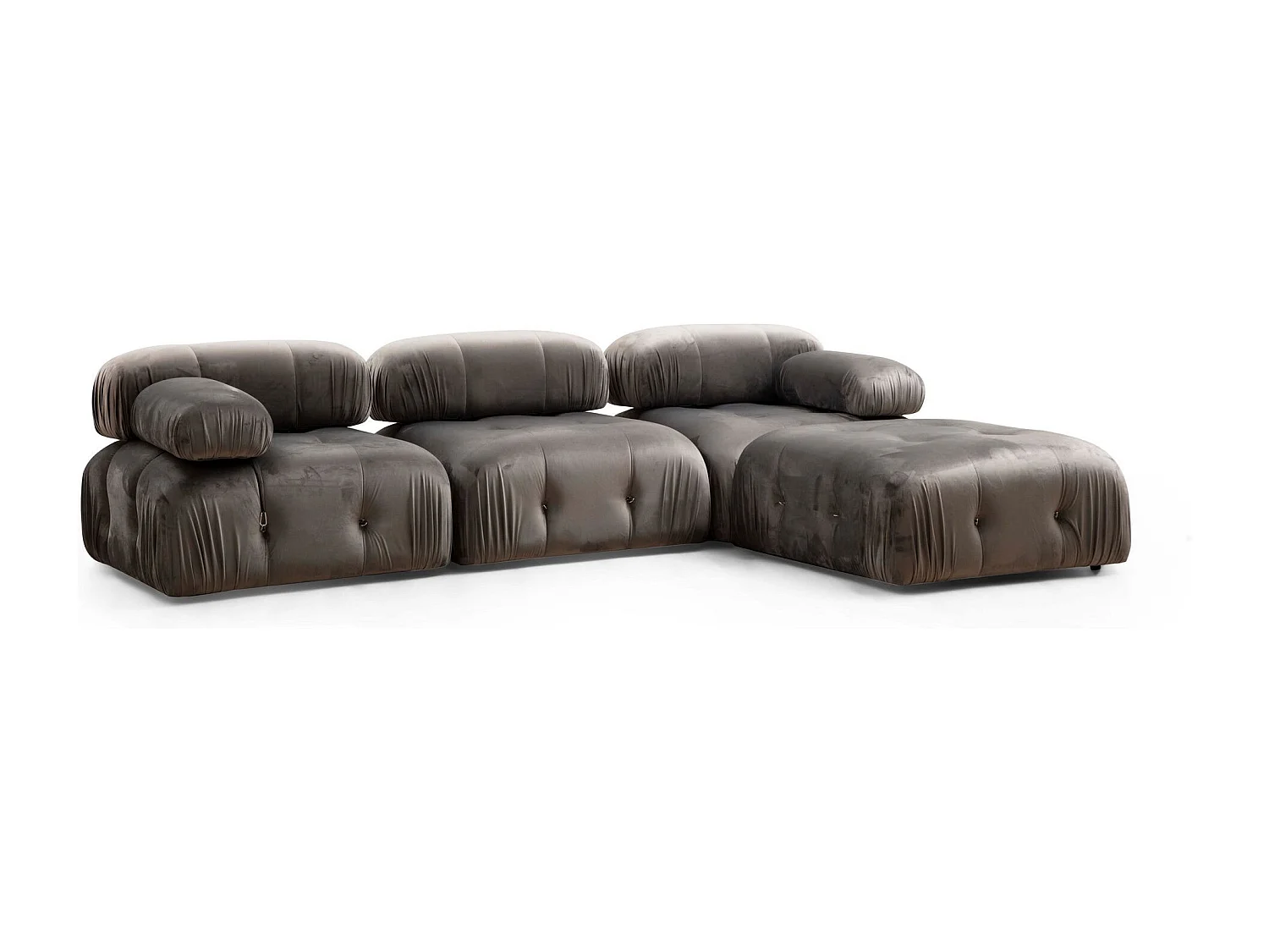 Sillón modular Altadena A103, Gris, 75x95x95cm, Tapiz, Patas: Plástico