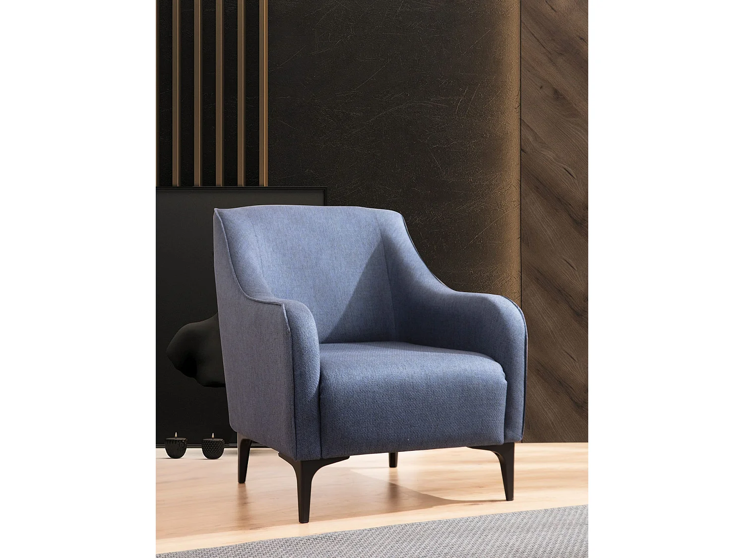 Fauteuil bergère Torga Tissu Gris bleuté