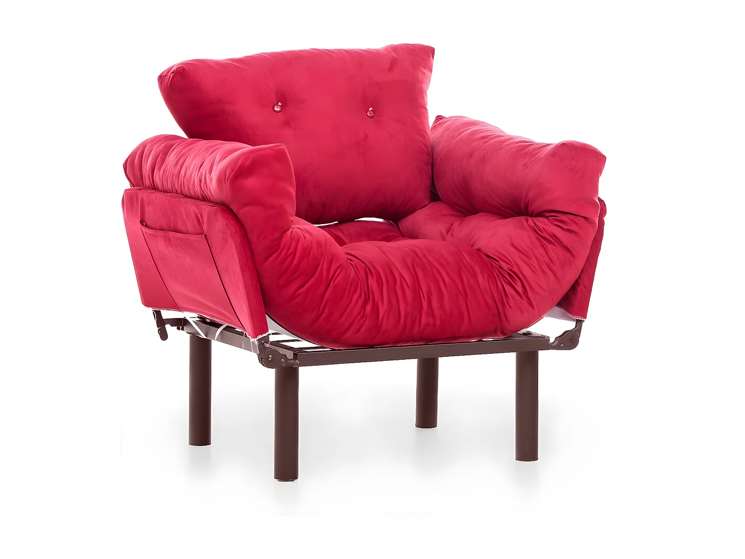 Sillón Altadena 133, Rojo, 85x95x70cm, Tapiz, Patas: Metal