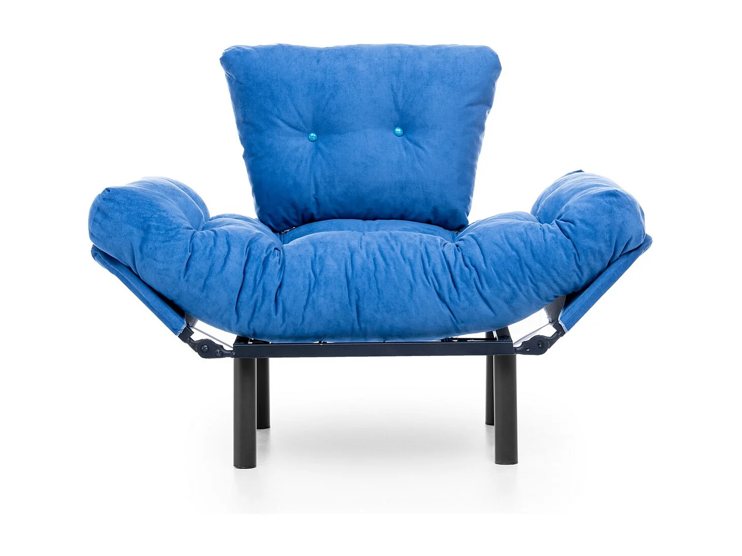 Fauteuil avec accoudoirs mobiles Tresa Velours Bleu